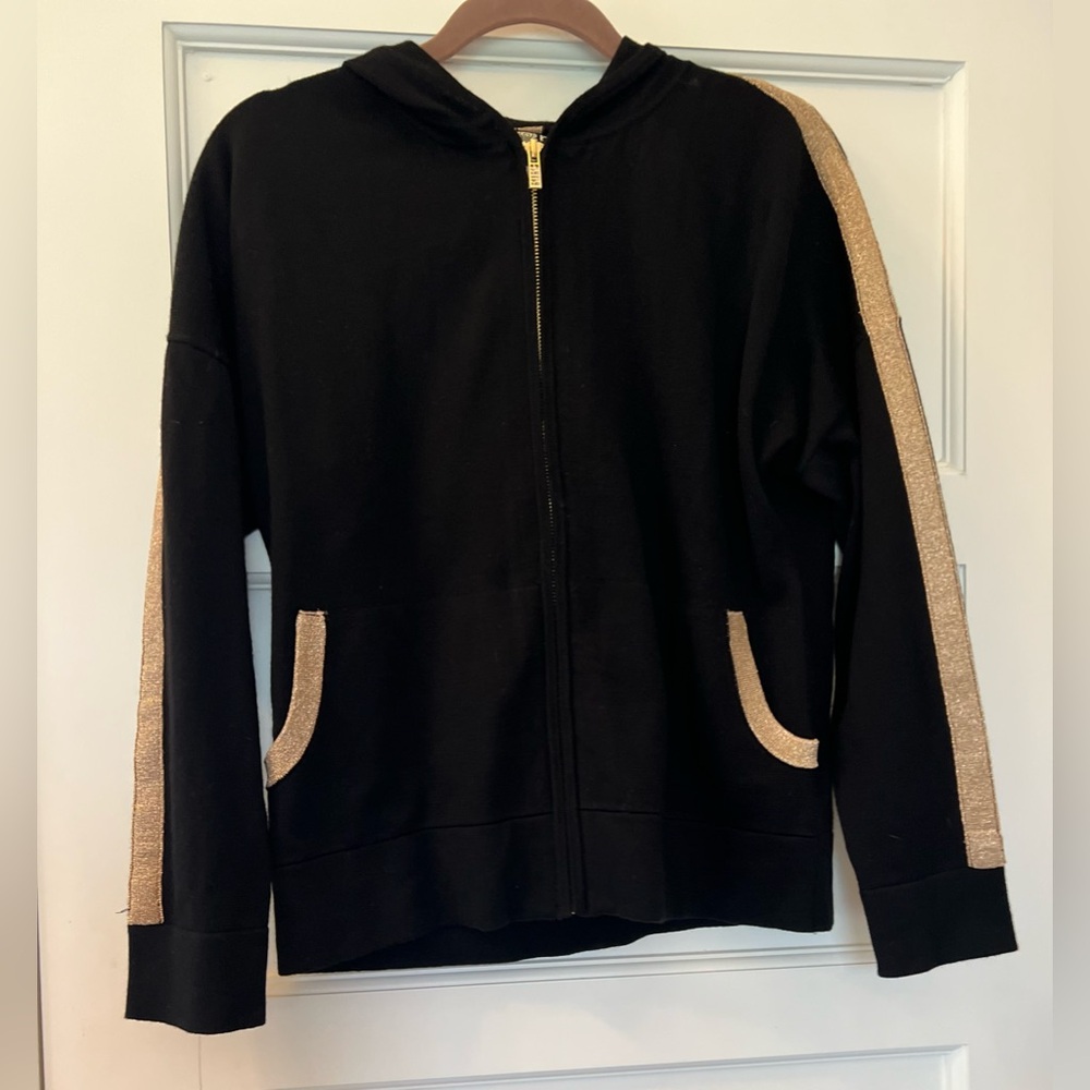 Biba Soft Merino Wool Zipped Hoodie Sweater Lightweight XS